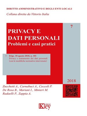 cover image of Privacy e dati personali